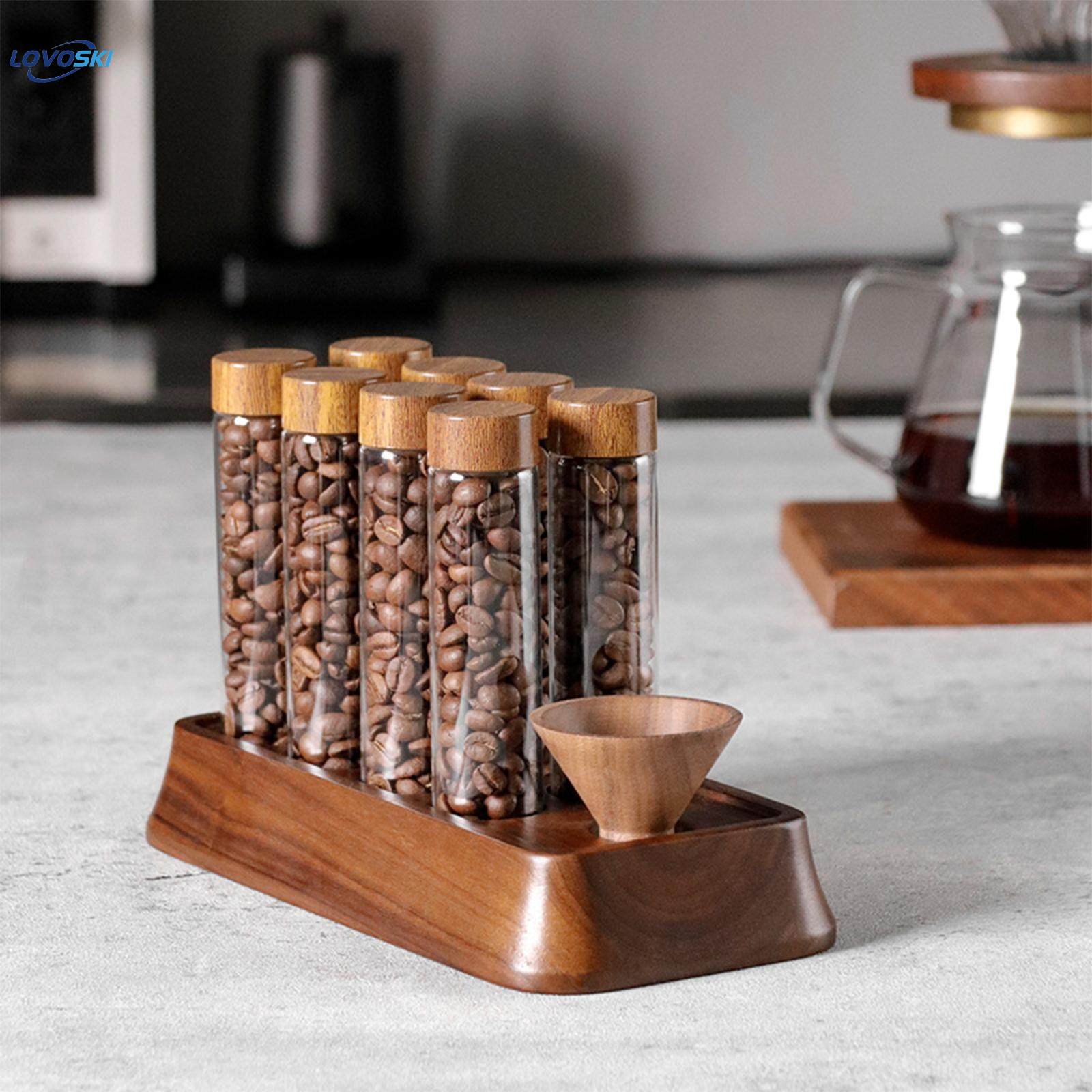 Coffee Bean Dispenser with Display Rack for Coffee Shop Countertop Bar. 