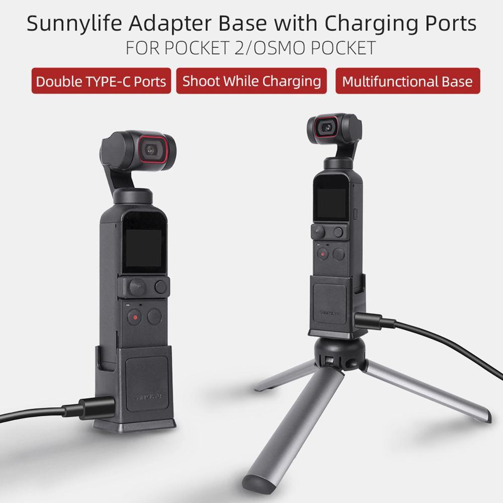 Potable Gimbal Camera Battery Charger for DJI POCKET 2/OSMO POCKET Charging Base 1/4 Mount Adapter Gimbal Tripod Accessaries. 