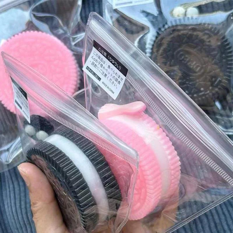 Big Oreo Squishy Table Handmade Silicone Stress Relief Squishy Toy Mochi Taba Squishy New Fidget Toy Biscuit Pinching Toy. 