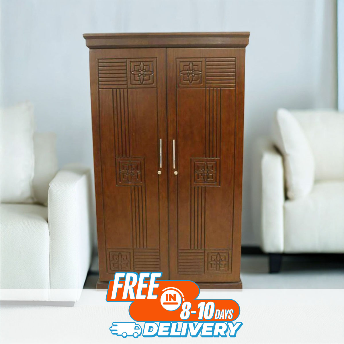 2 Shutter/Palla/Door Almirah , Tetul Color , A-250 Malaysiyan Process wood