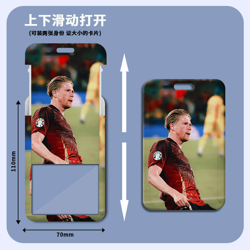Kevin De Bruyne student meal campus work card, access cartoon bus card holder, Instagram style.