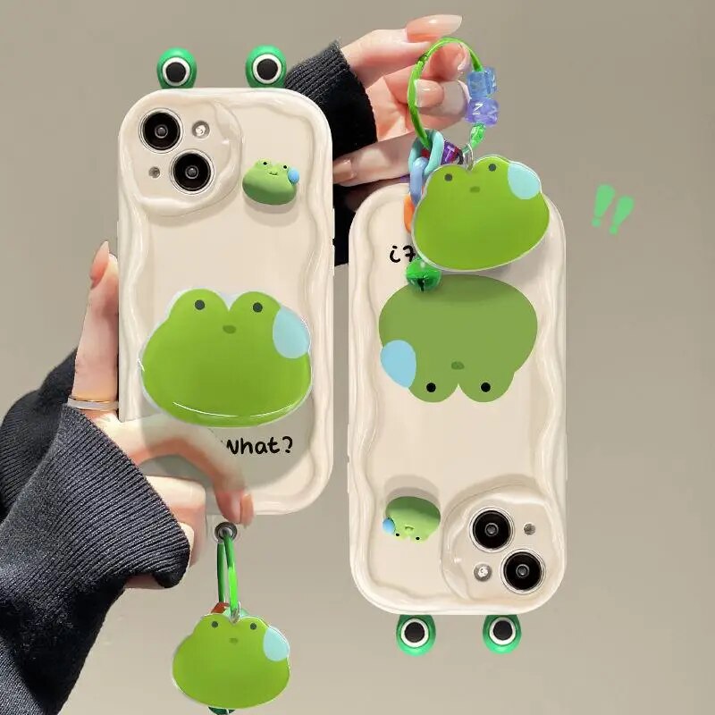 3D Ear Panda Frog Phone Case For Samsung Galaxy S24 Ultra Plus A54 A55 A34 A24 A35 A15 A33 A73 A31 A32 A51 A52 A53 A71 A72 Cover. 