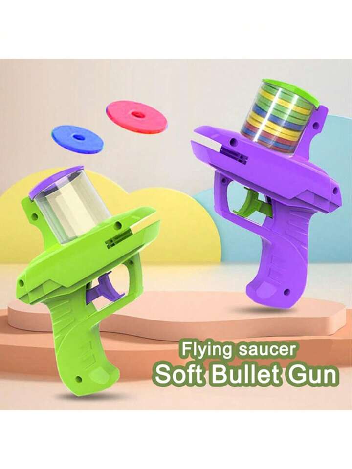 Disc Launcher Shooter Toy Gun with 1 Gun and 15 Frisbees,Creative Gift for Outdoor Picnics and Playtime with Friends Suitable for Ages 6 and up