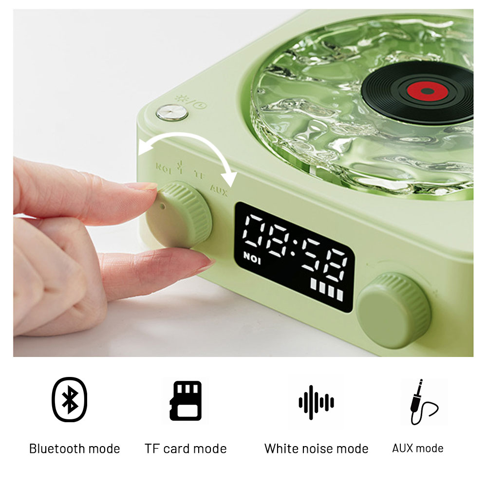 Waves Vinyl Player Bluetooth Speaker vintage White Noise altavoz bluetooth Retro Sleep Aid Turntable Speaker Vitrola with Light. 