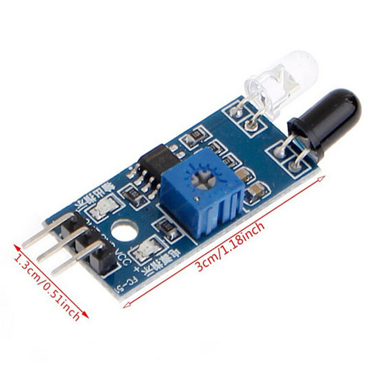 2 LED IR Obstacle Sensor Transmitter & Receiver IR Obstacle Sensor Infrared Proximity Sensor IR Infrared Obstacle Avoidance Sensor Smart Car Robot 3 Pin Reflective Photoelectric Module Electronics Circuitry & Parts. 