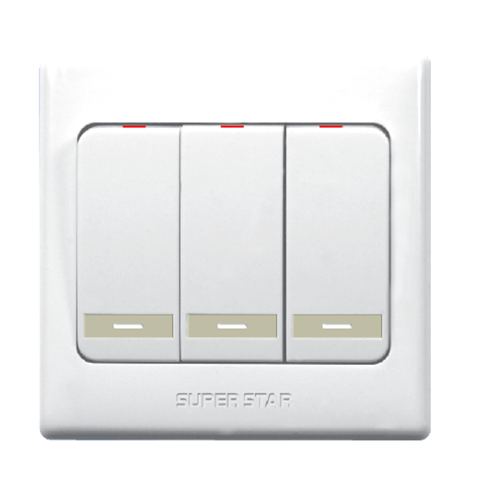 Super Star Rose 10A 3 Gang Electrical Wall Switch Three 3Gang. 