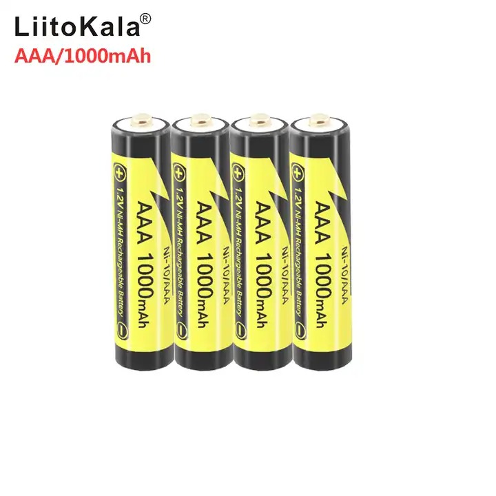 LiitoKala AAA 1000MAH/AA 1000MAH NiMH 1.2V Rechargeable Battery Suitable for Toys Mice,with 2PC AAA Battery- 2pcs. 