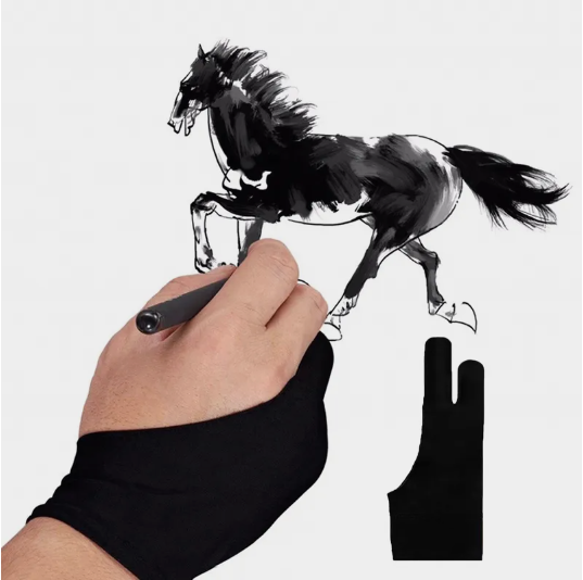 1/2Pcs Two-finger Painting Gloves XS/S/M/L Anti-touch Anti-pollution Hand Glove For Universal Drawing Double Finger Gloves. 