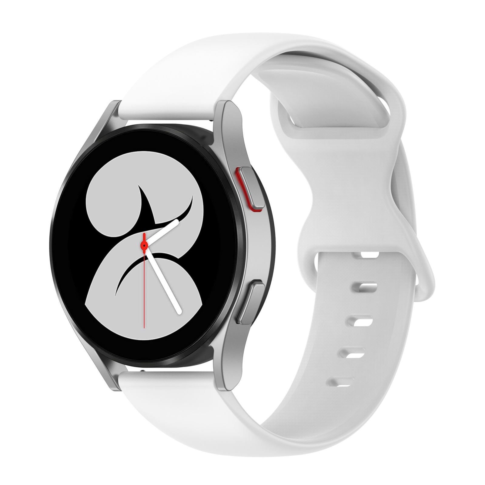 (COD)For Samsung Galaxy Watch 4 44mm 20mm Butterfly Buckle Solid Color Silicone Watch Band