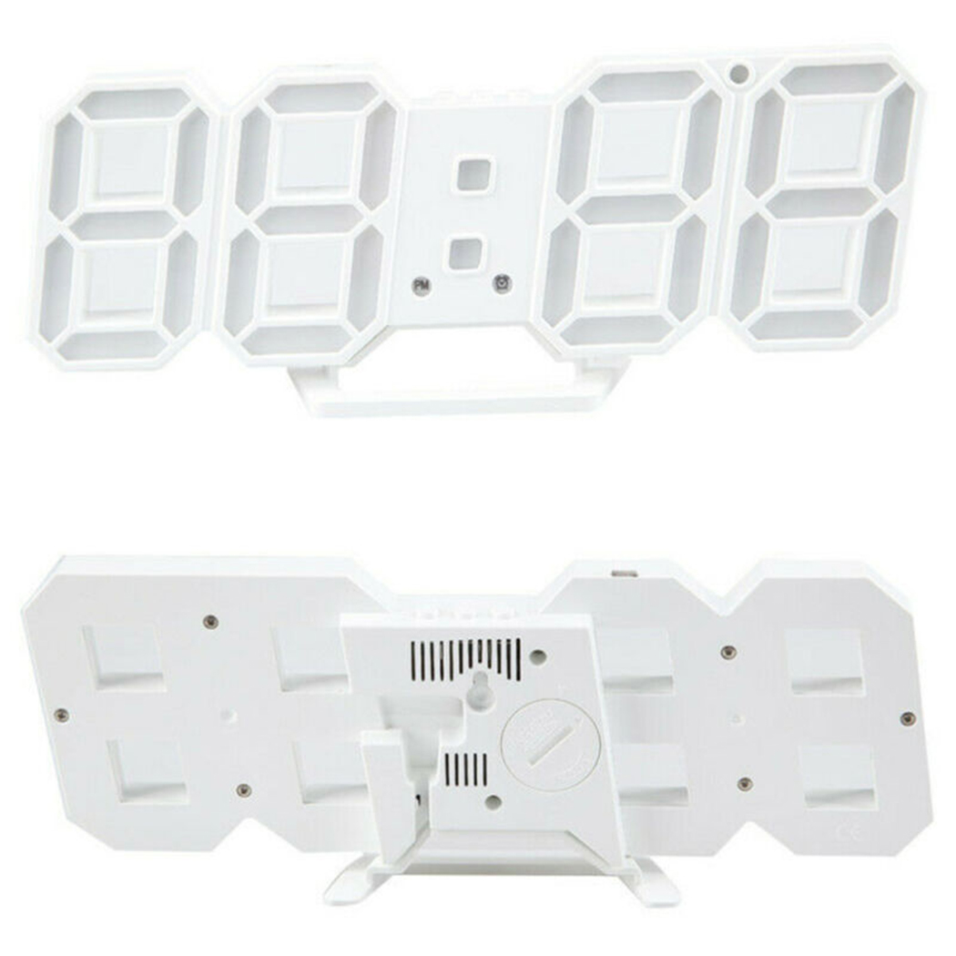 3D LED Wall Clock Digital Wall Clock 24/12 Hour Display Timer Alarm Home USB Plug In Electronic Clock Home Decoration. 
