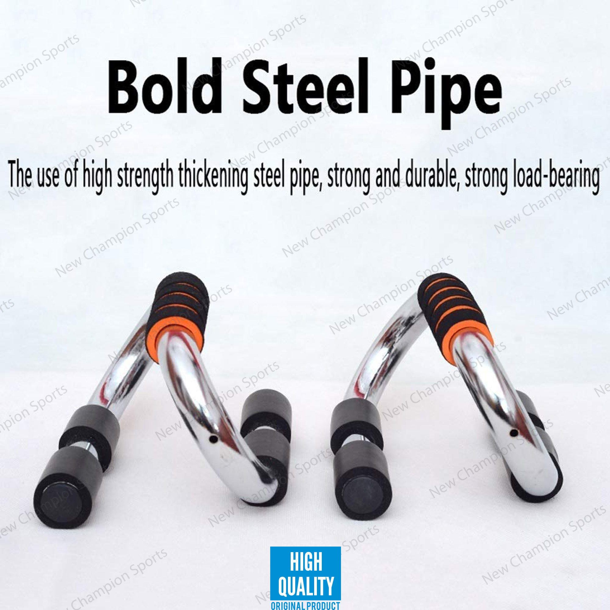 Fitness Push up Bar Stands Pushup Chest Bar Strong Chrome Steel Pushup Stands with Comfortable Foam Grip and Non-Slip Bars. 