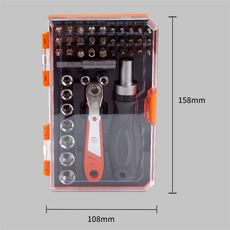 42-In-1 Ratchet Combination Screwdriver Set Vertical and Horizontal Ratchet Household Precision Maintenance Tools Easy to Use. 