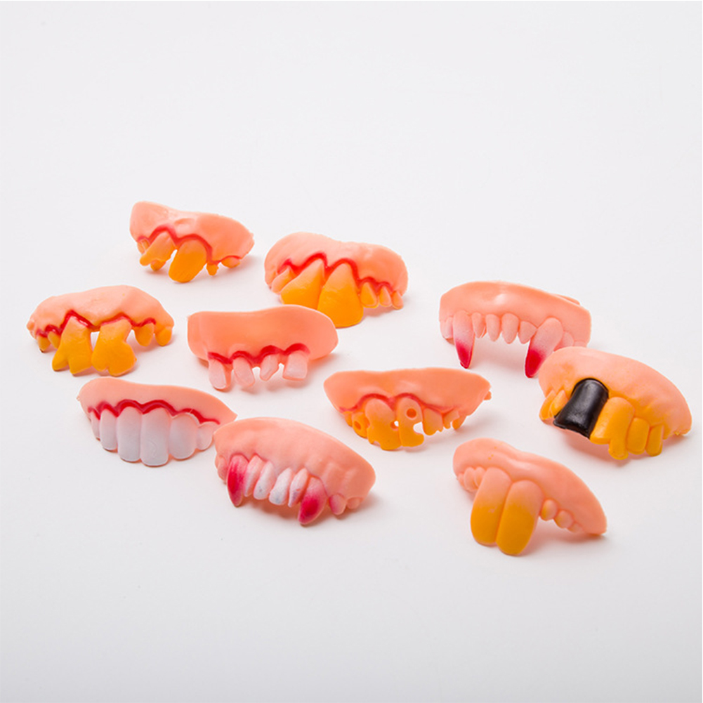 Halloween Simulation Denture Funny Soft Braces Rotten Teeth Cosplay Tricky Props. 