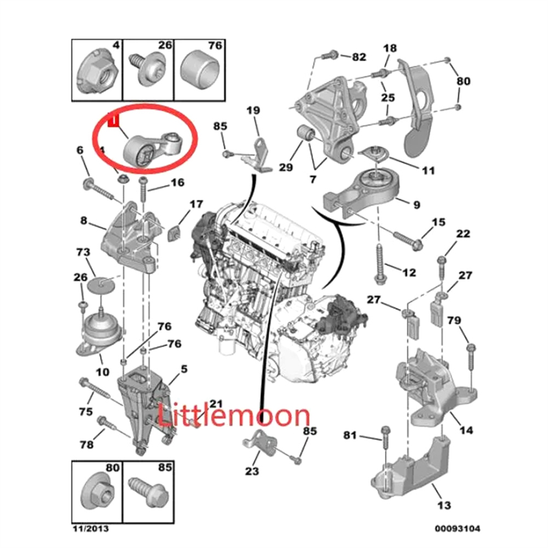 1806A9 180669 1806J9 Black Connecting Rod 1806J9 for 407 508 807 C5 C6 C8. 