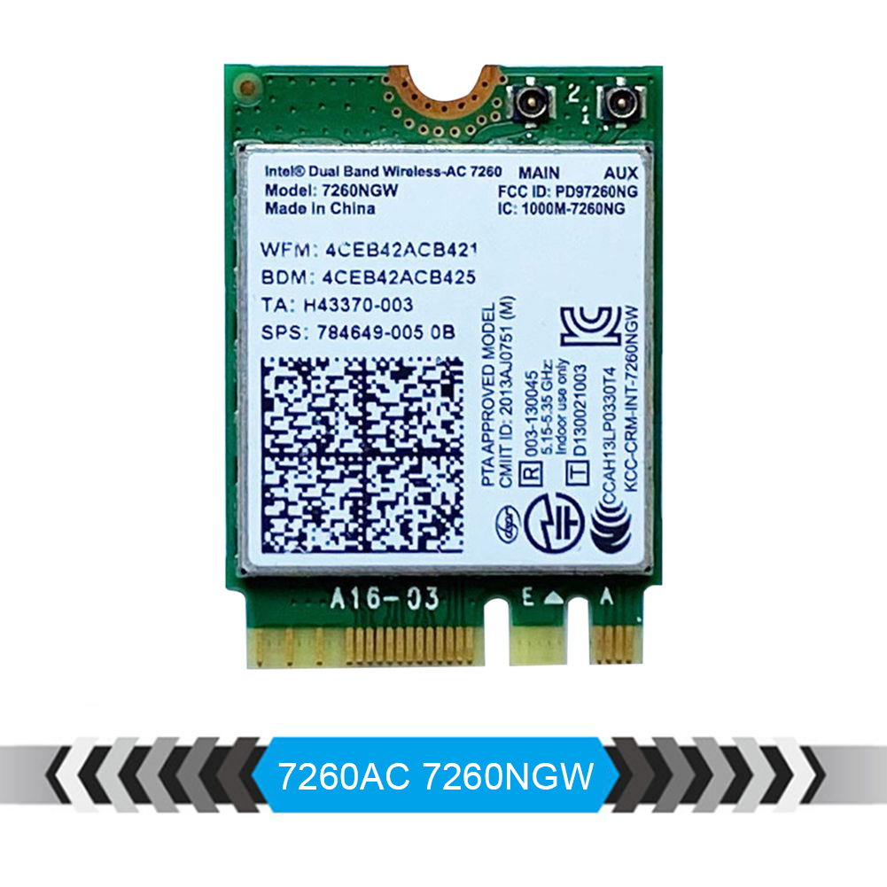 Intel 7260 ngw 1200Mbps Bluetooth 4.2 WiFi Wireless Network Card NGFF M.2 Wifi Dongle 802.11AC Dual Band 2.4G 5G For Laptop Intel 7260 7260NGW. 