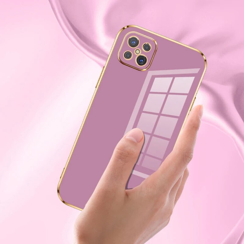 For Oppo Reno4z 5G Case OPPO Reno 4 Z Phone Case CPH2065 Case oppo reno4Z Reno4 z 5G Luxury Square Plating Shockproof Back Cover. 