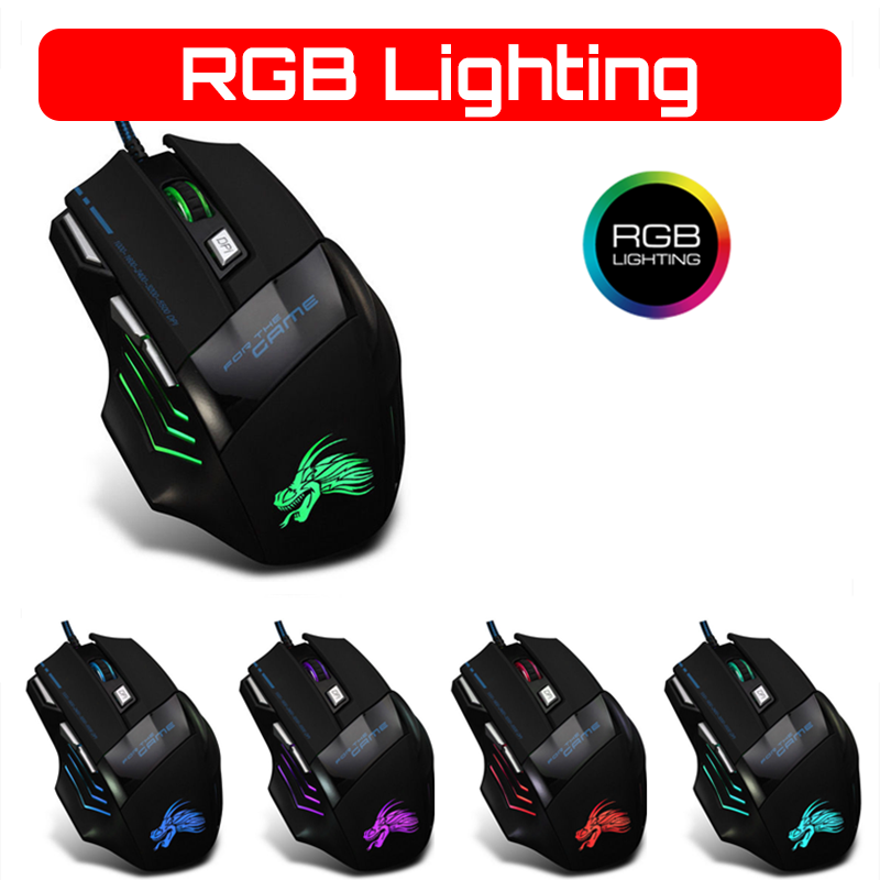Gaming Mouse X1 Rgb Lighting 7 Buttons Dpi Mouse Rgb Mouse Rgb Gaming Mouse Dragon Logo Wired Mouse - Enhanced Gaming Experience With Rgb Lighting. 