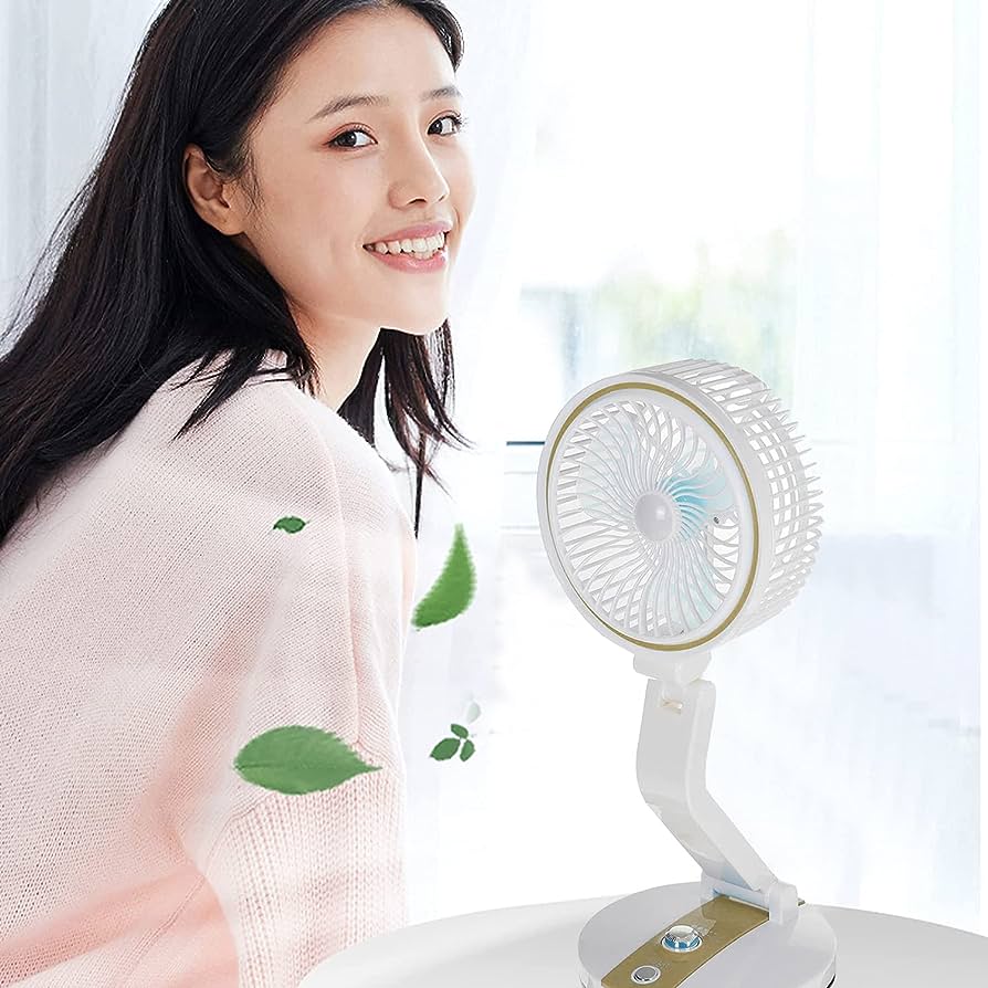 YG-2018 Rechargeable Folding Fan With LED Light. 