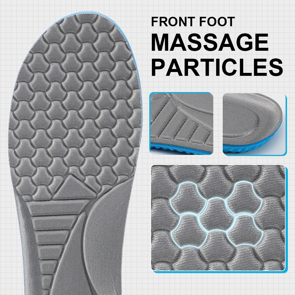 High Elastic Shoe Insoles for Men Full Length Massage Cushion Shoes Insole Replacement Inserts Pad. 