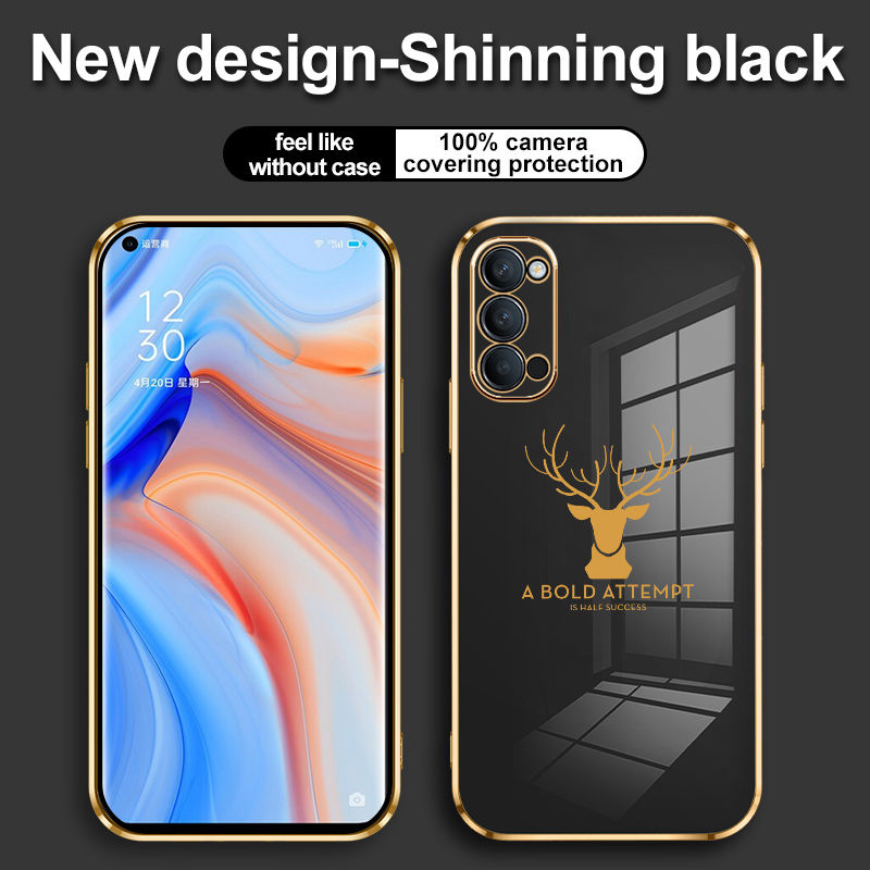 For OPPO Reno 4 Pro 5G Phone Case, Aesthetic Drop Resistant Straight Edge Electroplated Soft Shell. 