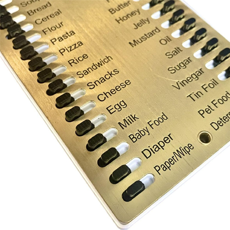 1 PCS Metal Grocery List Reusable Shopping List Marker System Shopping List Memory Reminder Board. 