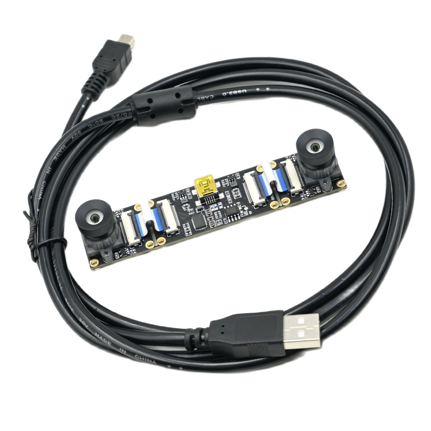 3D Stereo VR USB Camera Module 720P With Dual Lens,2560x720 30fps,Synchronized Same Frame,Baseline Adjustable, For Windows/Linux. 