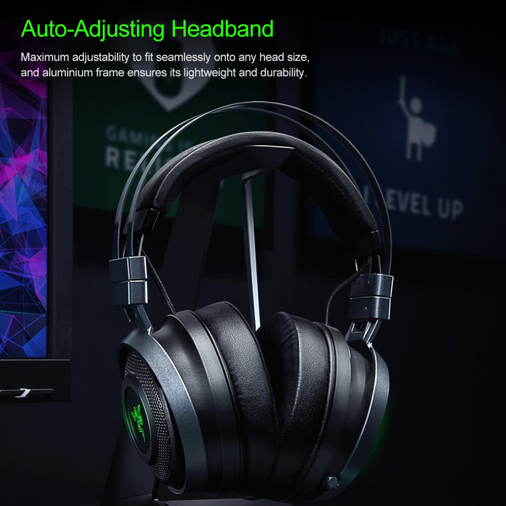 Razer Nari Ultimate Gaming Headset 7.1 Surround Sound Wireless Earphone Replacement for PC, PS4, Mac, Mobile Devices. 