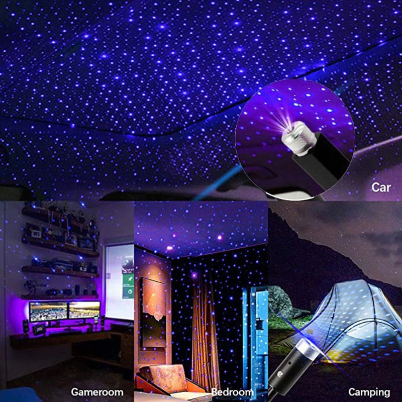 Mini Universal USB LED Star Projector Neon Ambient Lamp Car Roof Interior Light Auto Decoration Night Galaxy Lamp - Table Lamp - Table Lamp - Table Lamp. 