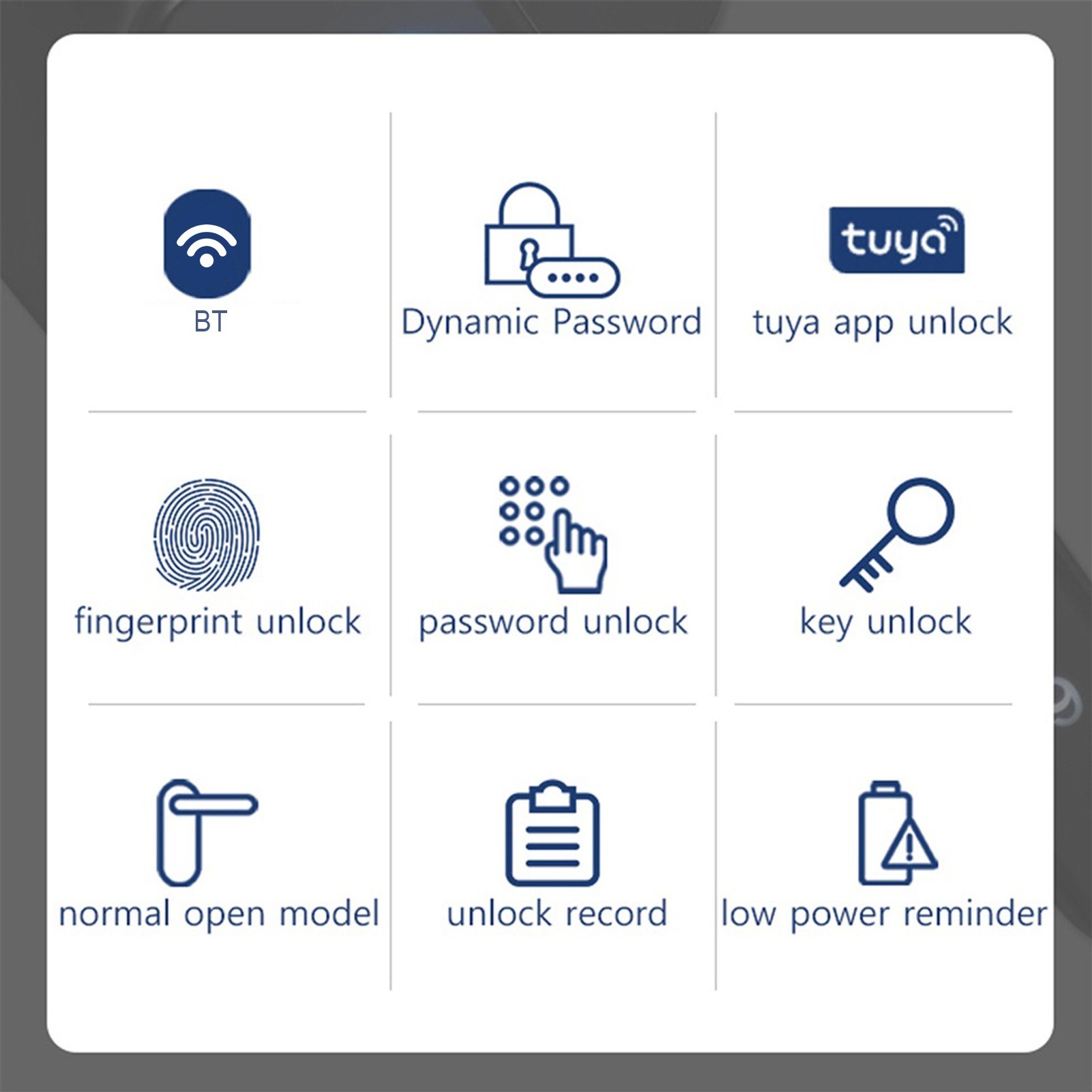 WAFU Fingerprint Door Lock 4 Unlocked Ways tuya BT Connection APP Unlock Password Unlocking for Homes Apartments-01#. 