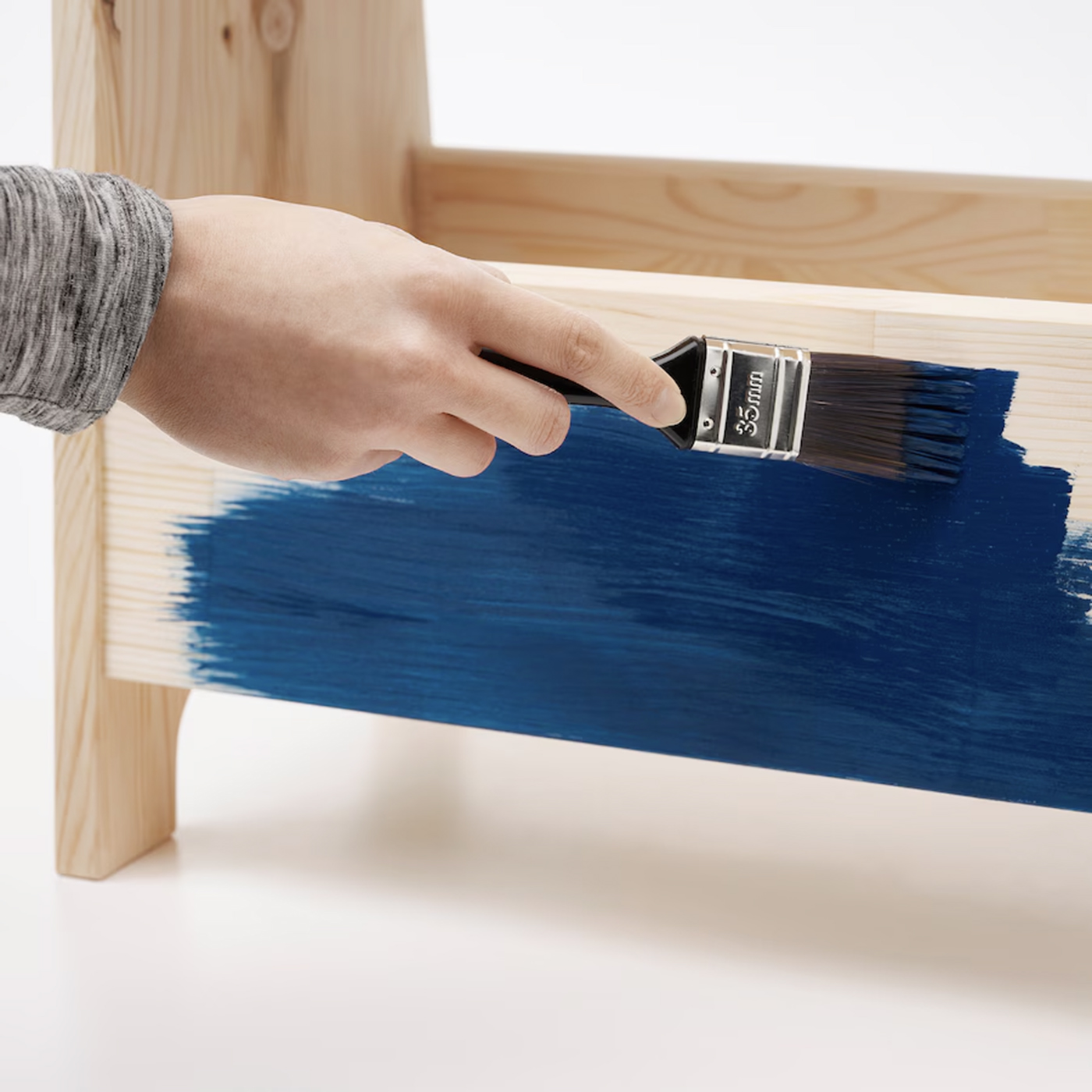 PERJOHAN Stool with storage, pine Melamine Laminated Board (Standard Size). 