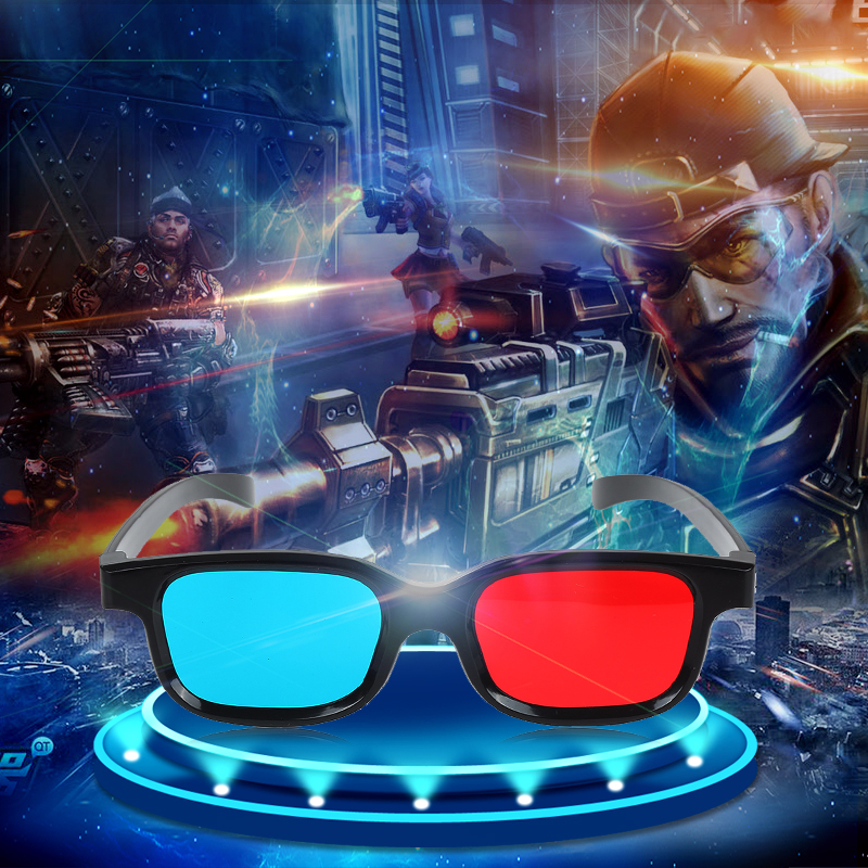 Universal Durable 3D Glasses Anaglyph Glasses Red and Blue Lenses Wrap TV Video Games