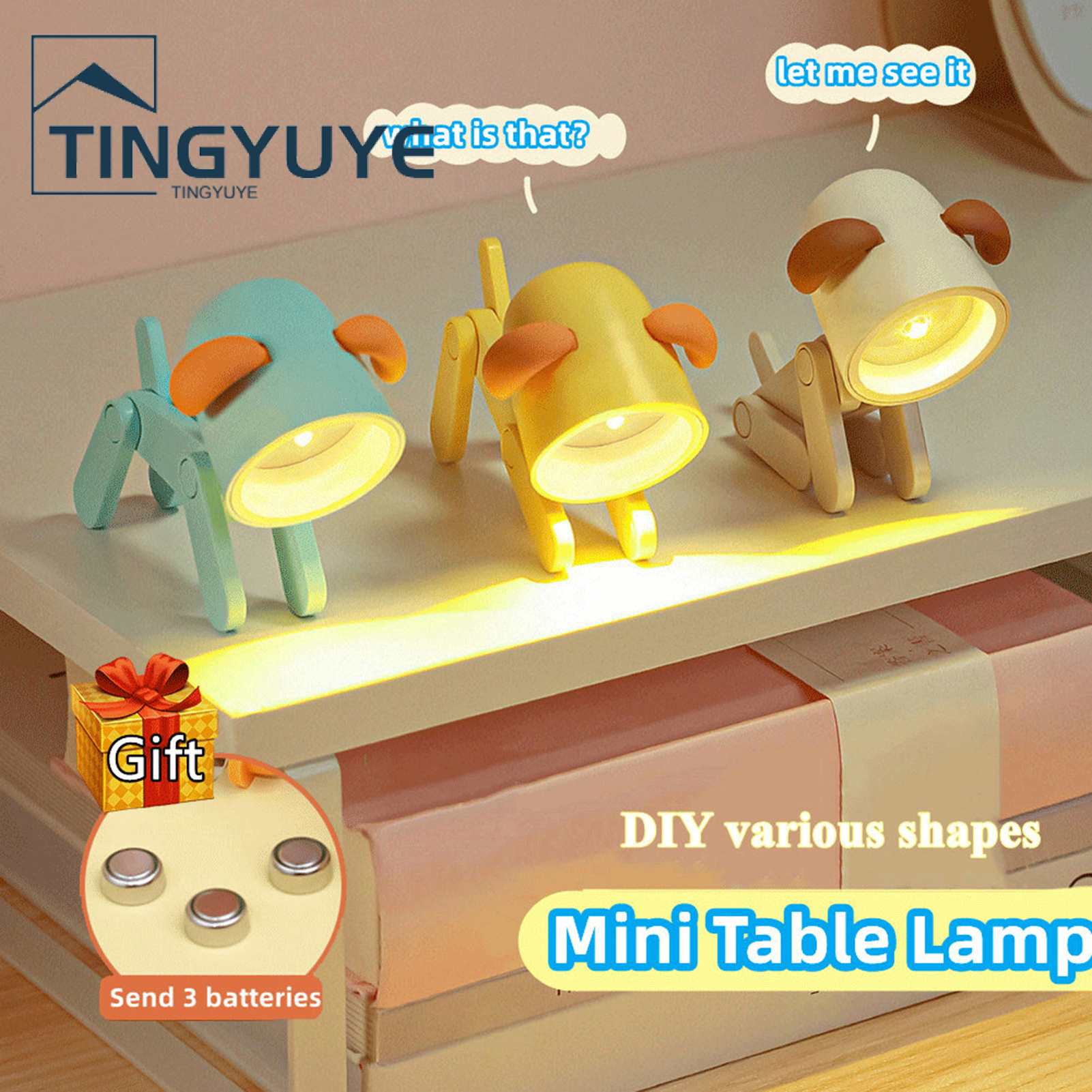LED Lamp Creative Shape Glare Free Multi-angle Adjustable One-key Start Flexible Legs Decorative PVC Flicker Free Foldable Reading Lamp LED Light Decor for Home. 