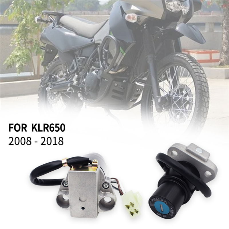 Motorcycle Ignition Switch Lock With Key Set For KLR650. 
