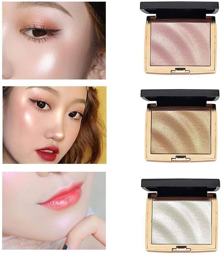 New HOJO Highlighter Makeup Shimmer Powder Highlighter Palette Base Illuminator Highlight Face Contour Golden Bronzer. 