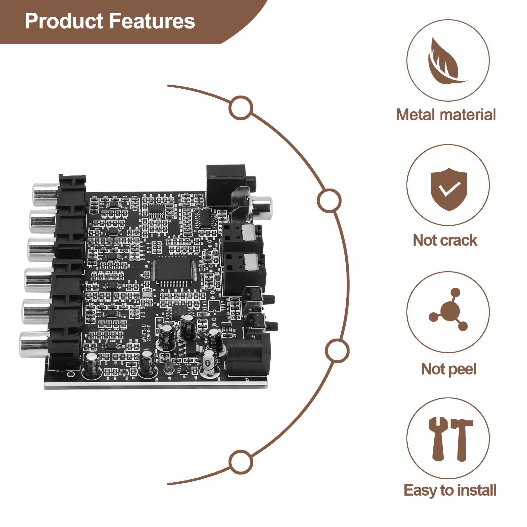 DAC Module 5.1 Channel AC-3 PCM Digital Optical DTS RCA HiFi Stereo Audio Home Theater Decoder Amplifier Decoding Board. 