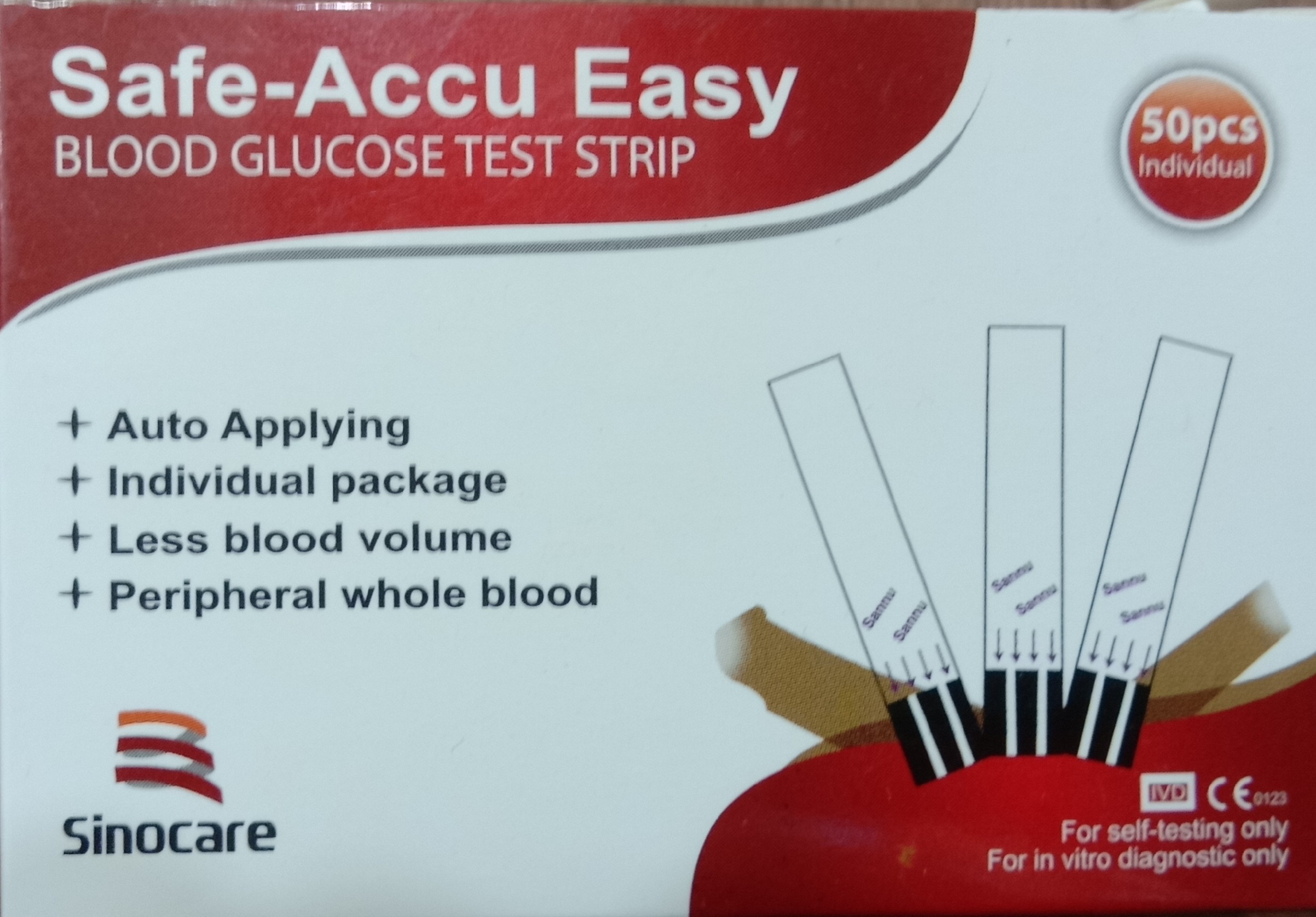 Sinocare  Safe Accu Easy 50 test strips for gluco meter. 