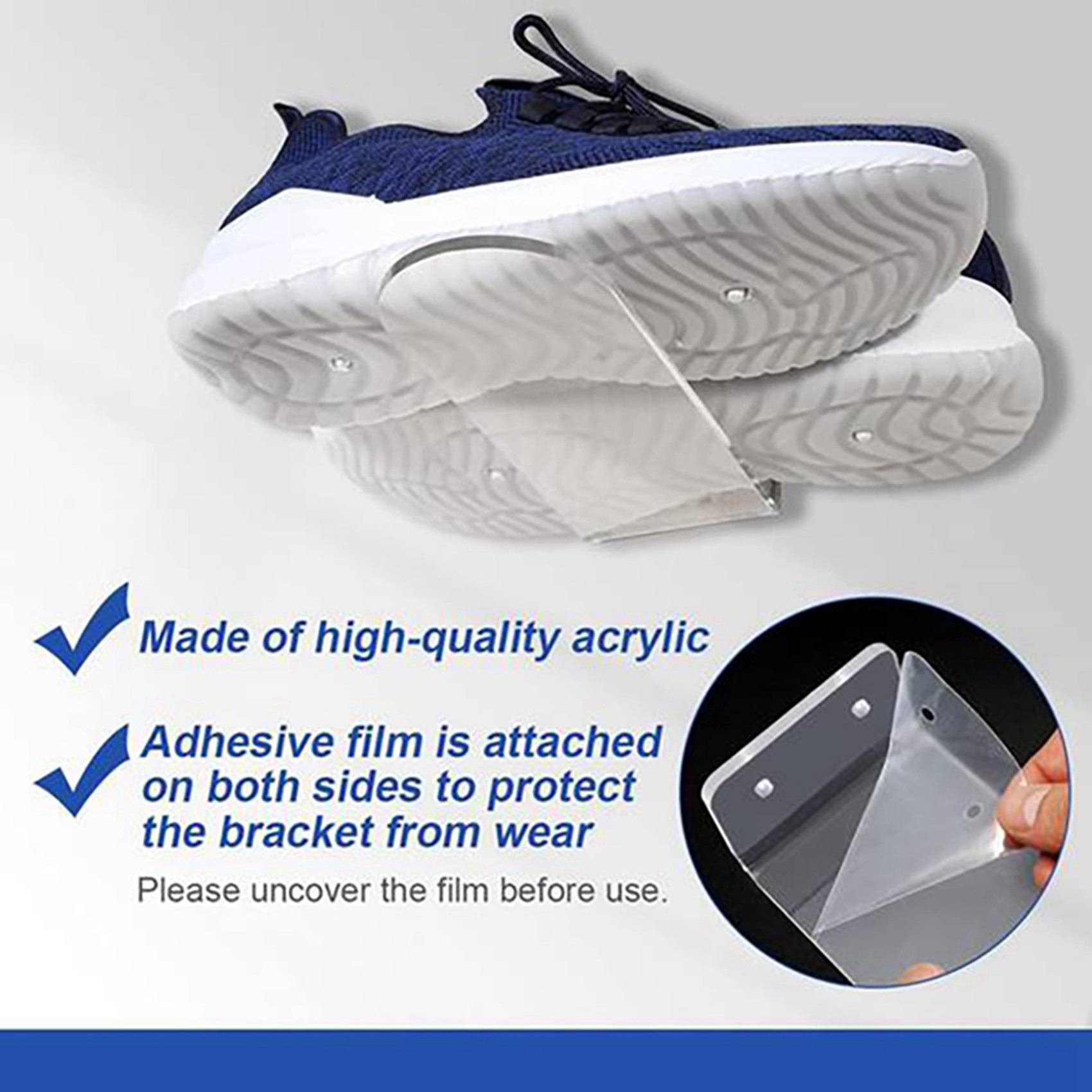 Floating Shoe Display Shelves for Wall Mount Set of 16,Clear Acrylic Floating Shelves for Showcase Sneaker Collection. 
