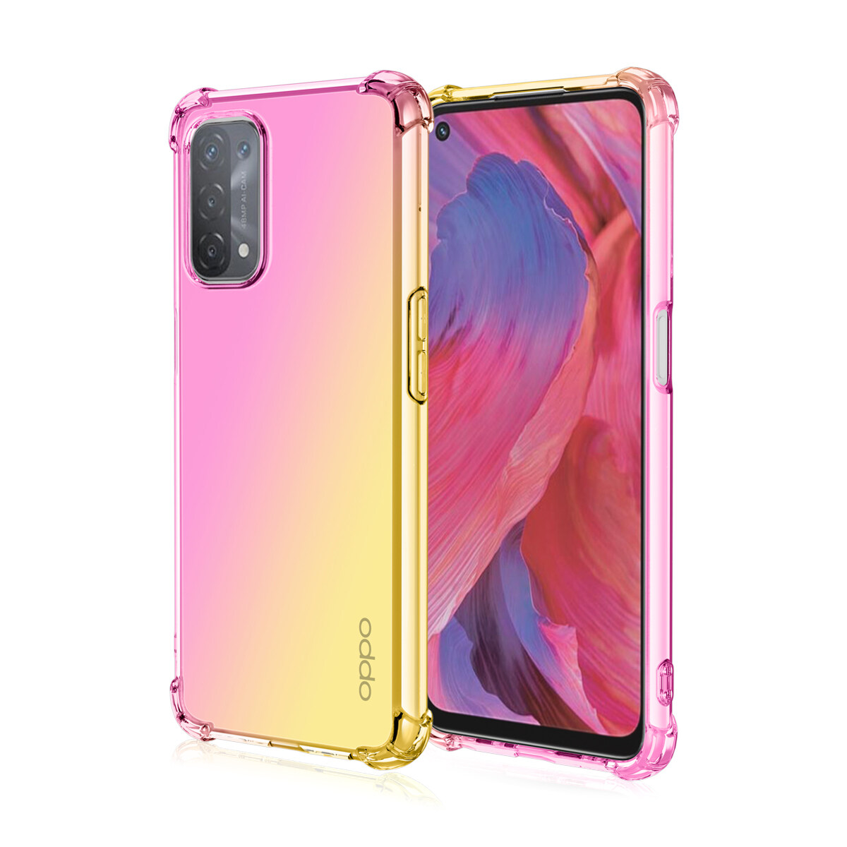 lthmy for OPPO A54 5G Gradient Color Case Cover Soft TPU Silicone Phone Cases Back Cover Shockproof Casing. 