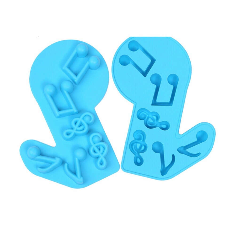 【happy one】3D DIY Ice Tray Soap Playdough Molds Toys Random Color 1PCS Music Notes Shape Silicone Playdough Toys. 