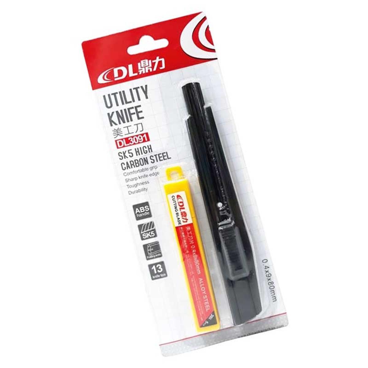 DL Utility Cutter And 5ps Extra Blade Dl 3091