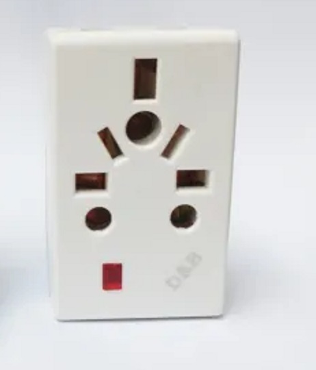 Universal Multiplug 3 pin Socket Adapter Power Adaptor Three pin. 
