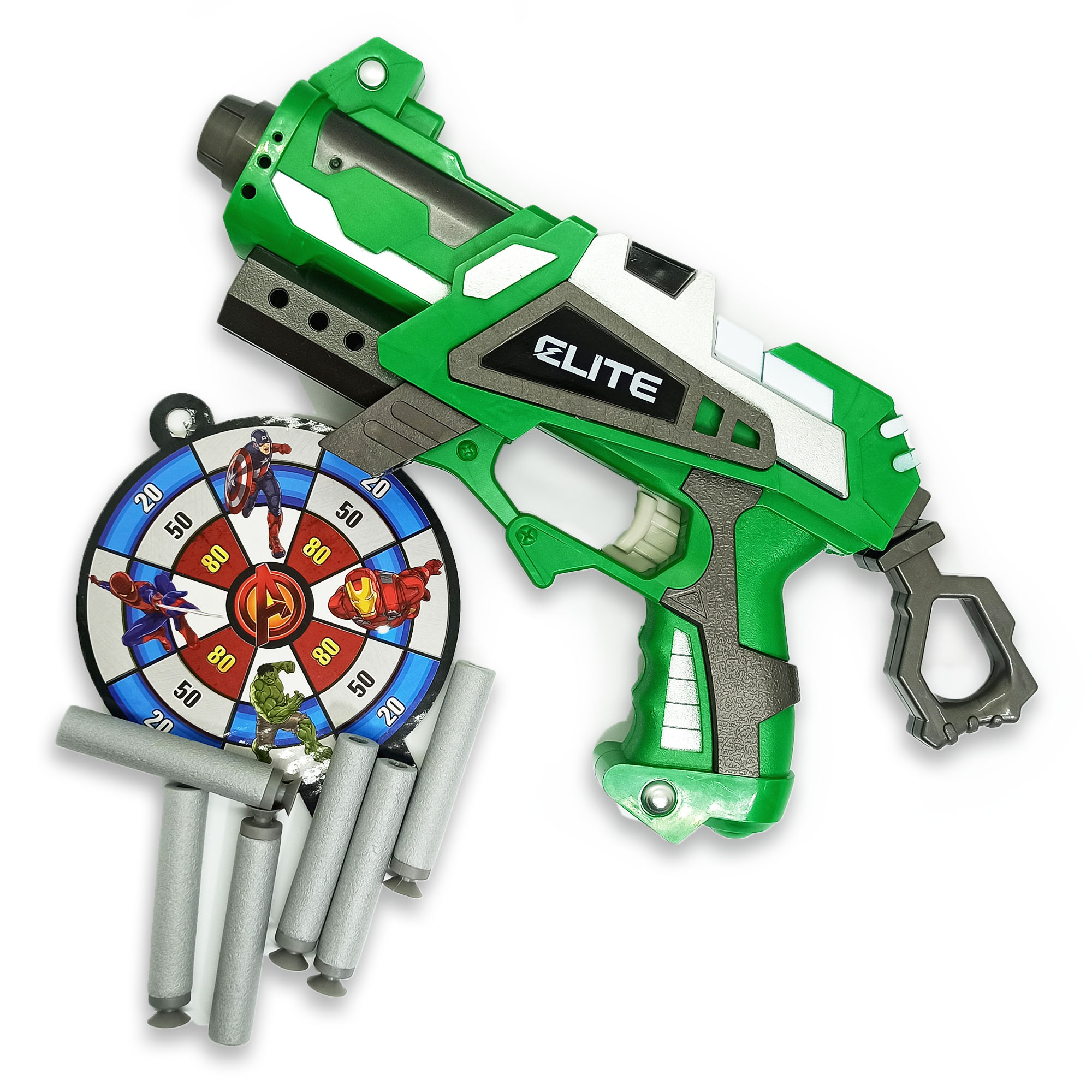 Nub Inspired Avenger’S Super Hero Captain- America Plastic Soft Blaster Toy Gun With Suction Target Board. 