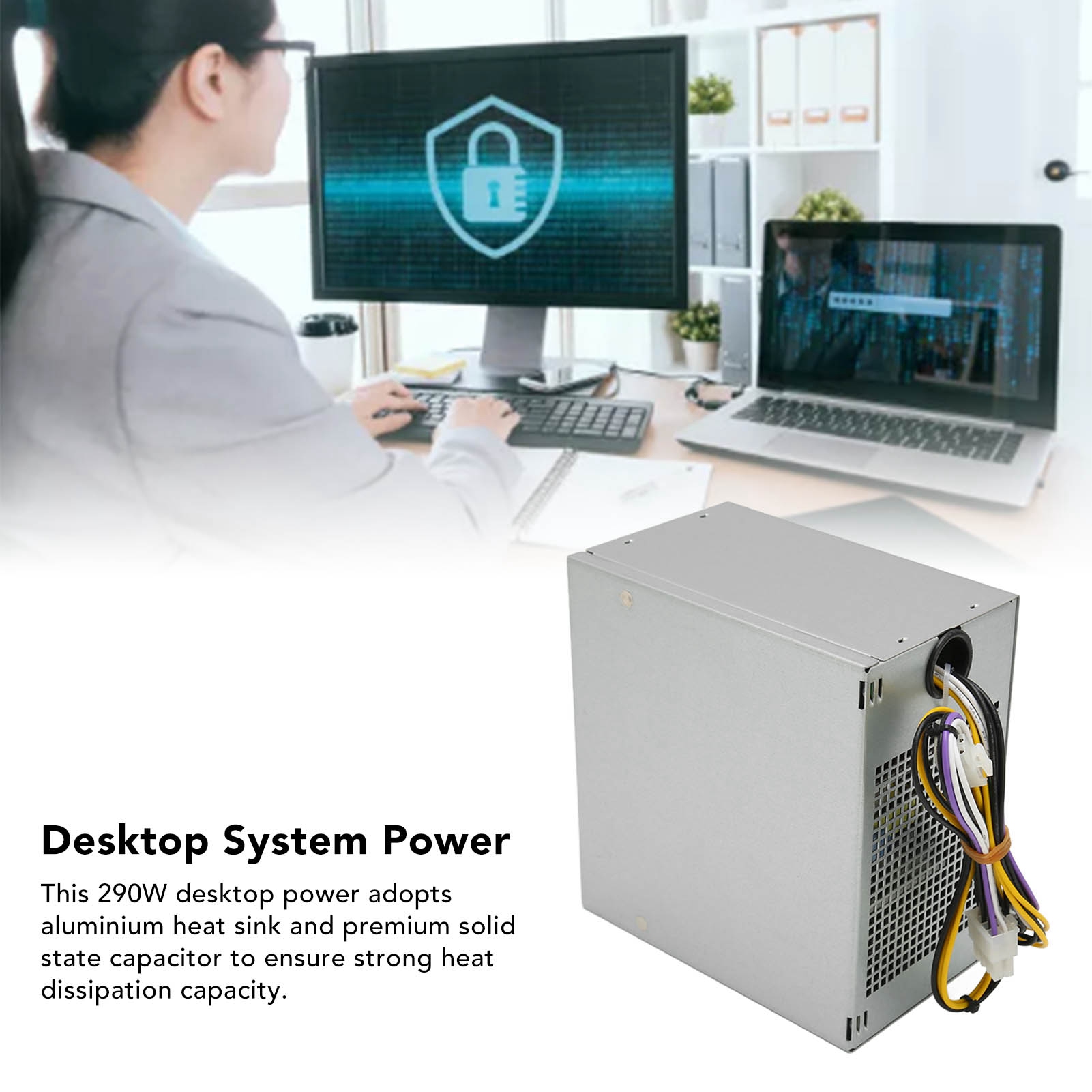 Desktop Power Supply, 290W Power Supply AC 100-240V DC Output for H290AM 00. 