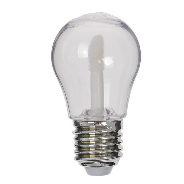 5Pcs Cute Light Bulb Shape Empty Lip Gloss Tube Clear Mini Refillable Lip Balm Bottles With Rubber Inserts. 