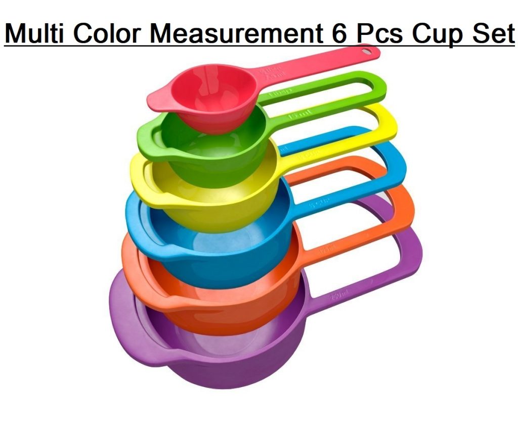 6Pcs SET Multi Color Measurement 6 Pcs Cup Set 7.5ml 15ml 60ml 85ml 125ml 250ml Plastic Kitchen Measurement Cup Set Measuring Tools & Scales. 