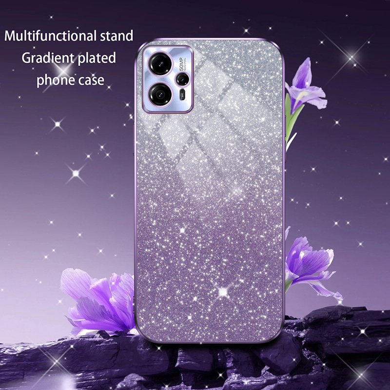 AnDyH Phone Case for Motorola Moto G13 Flash Powder Gradient Plating Casing. 