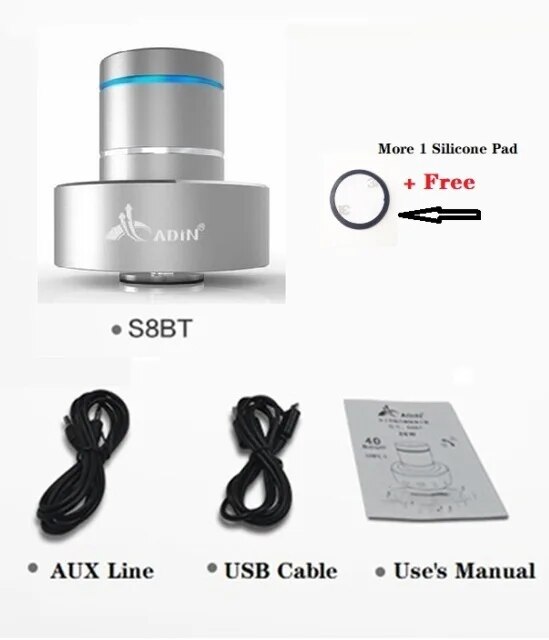 Adin 26W Vibration Bluetooth Speaker Wireless Bass Mini Portable Touch Speakers Vibro Resonance Subwoofer Handsfree with Mic. 