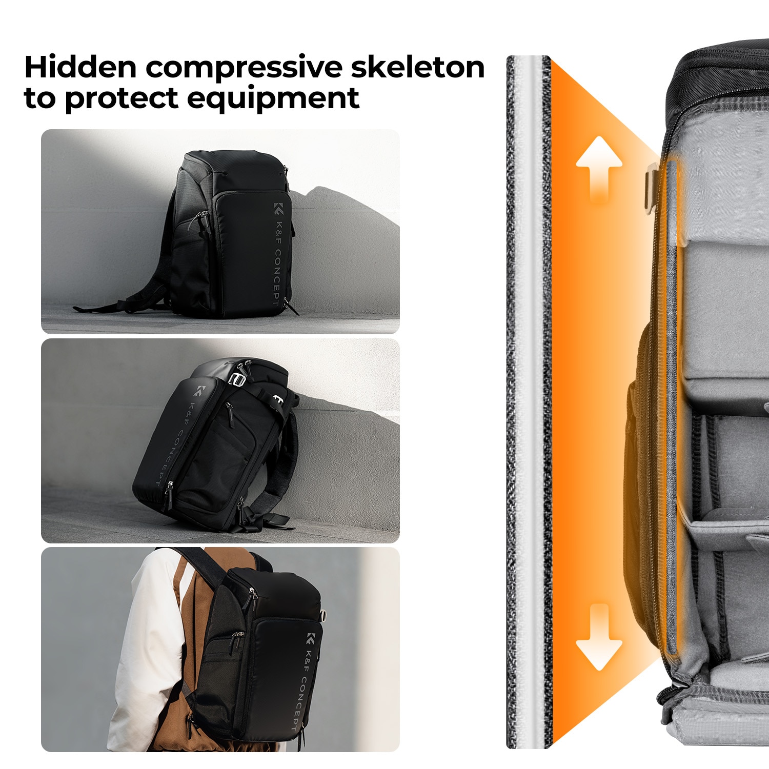 K F Concept 16Inch Alpha Backpack Air 25L Professional Photography Backpack,City Commute Backpack,Camera Bag Can Carry A Tripod. 