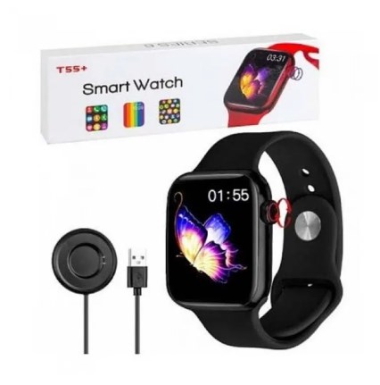 Rectangular T55 Plus Smartwatch T55 Plus Smart Watch Bluetooth Call / T55+ Smart Watch Crown Working - Smart Watch