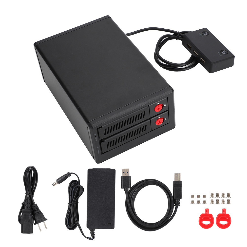 OImaster USB3.0 SSD External Dual disk Charging Hard Disk Enclosure (100-240V US). 
